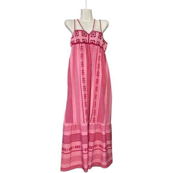 Bohemian Pink and Red Printed Maxi Dress - Picture 3 of 15